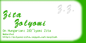 zita zolyomi business card